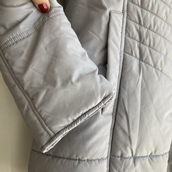 Below Zero Anorak Jacket Womens Gray Winter Coat Quilted Full Zip Hooded Sz PL - Picture 4 of 11